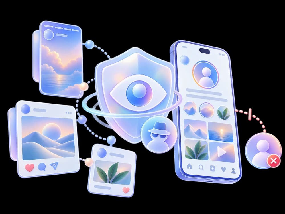 Anonymous public Instagram viewing privacy illustration