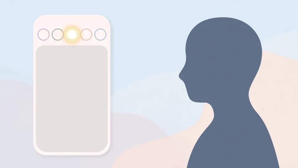 Smartphone with Instagram story rings and an anonymous viewer silhouette.